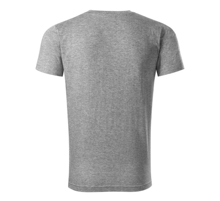 Heavy V-neck tričko unisex tmavě šedý melír