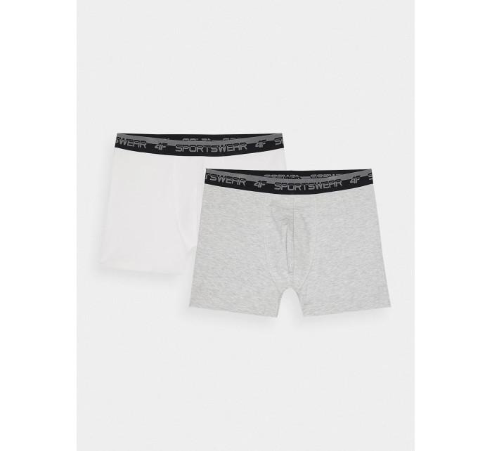 Pánské spodní prádlo boxerky 4F (2Pack) - šedé/bílé