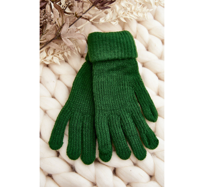 Dámské hladké rukavice, zelené