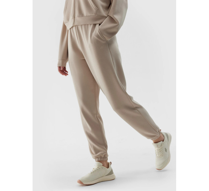 Dámské tepláky typu jogger s přídavkem model 20437532  béžové - 4F