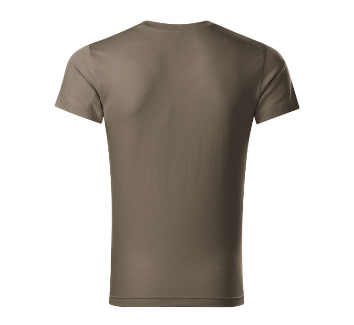 Slim Fit V-neck tričko pánské army