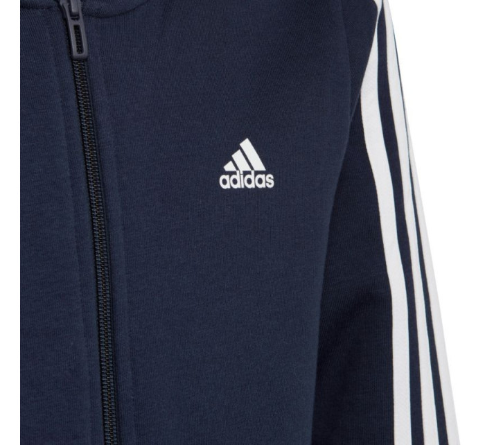 Adidas Essentials 3-Stripes Fleecová mikina s kapucí a zipem Jr IC0600