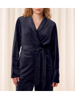 Sensual Velour Robe Top - BLUE - TRIUMPH BLUE - TRIUMPH