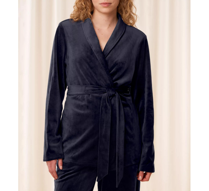 Sensual Velour Robe Top - BLUE - TRIUMPH BLUE - TRIUMPH