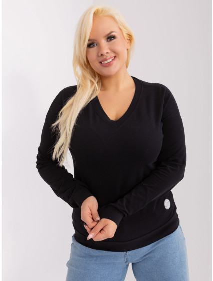 Černá dámská halenka plus size s výstřihem