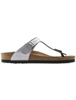 Dámské stříbrné žabky Birkenstock Gizeh Birko-Flor narrow (0043853)