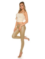 Sexy KouCla leather look trousers with decor seams