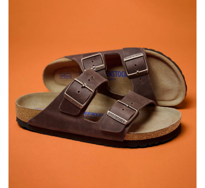 Dámské žabky Birkenstock Arizona Soft Footbed Oiled Leather Habana narrow (0452763)