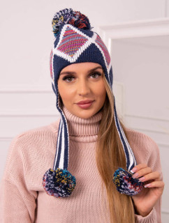 Dámská klapka na uši Eunika model 18751835 navy blue - K-Fashion