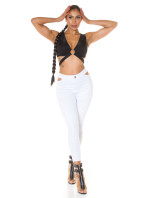 White Highwaist Jeans with model 19623119 - Style fashion