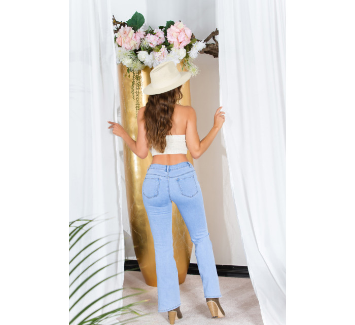 Sexy Highwaist flared Jeans with Slit