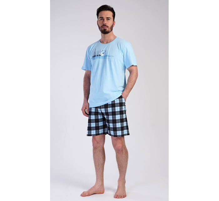 Pánské pyžamo šortky Summer model 20181397 sea - Vienetta MAN