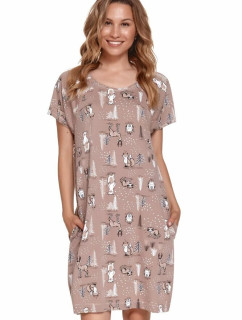 noční košilka hnědá s model 15880765 - DN Nightwear