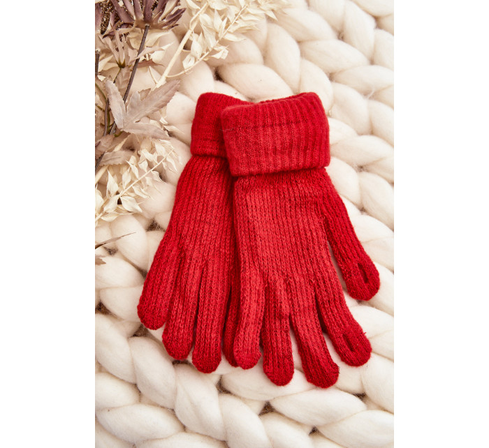 Dámské hladké rukavice červené