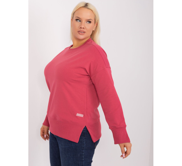 Coral plus size mikina s kulatým výstřihem