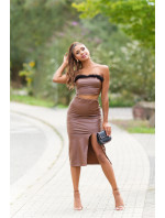 Sexy faux leather Bandeau Crop top