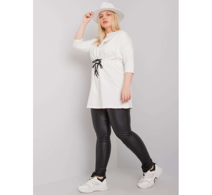 Tunika Ecru plus size s nápisem