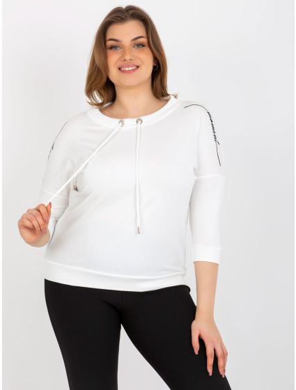 Dámská halenka plus size s 3/4 rukávy - ecru