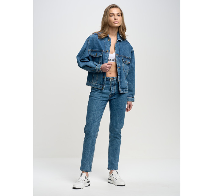 Big Star Rovné kalhoty 190059 Medium Denim-400