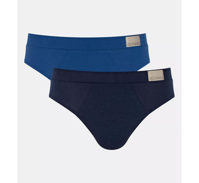 Pánské slipy GO Natural Brief C2P - BLUE - modré M008 - SLOGGI