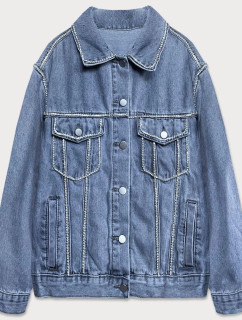 Světle modrá dámská džínová denim bunda se zirkony model 16149265 - BELCCI