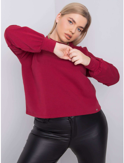 Obyčejná hnědá mikina plus size