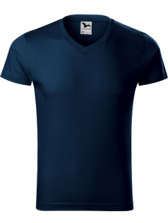 Slim Fit V-neck tričko pánské námořní modrá