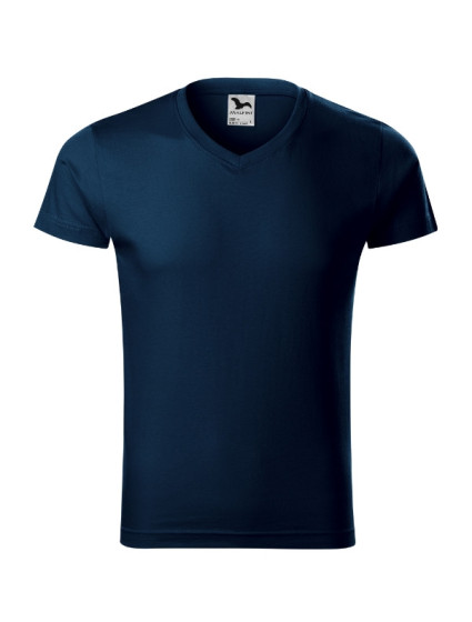 Slim Fit V-neck tričko pánské námořní modrá