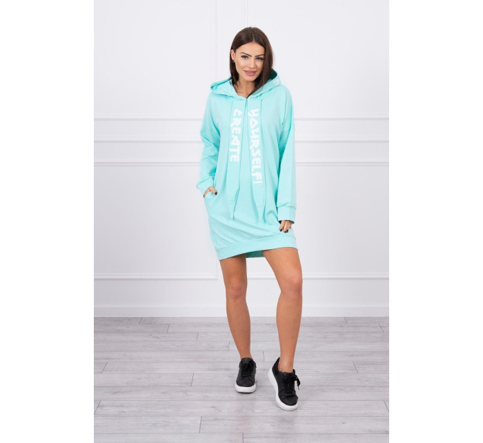 Šaty s kapucí Oversize mint