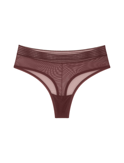 Dámská tanga Tempting Sheer Highwaist String - BROWN - hnědé 7572 - TRIUMPH