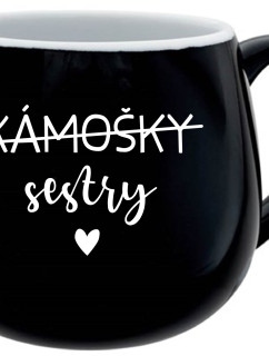 KÁMOŠKY SESTRY - černý keramický hrníček 300 ml