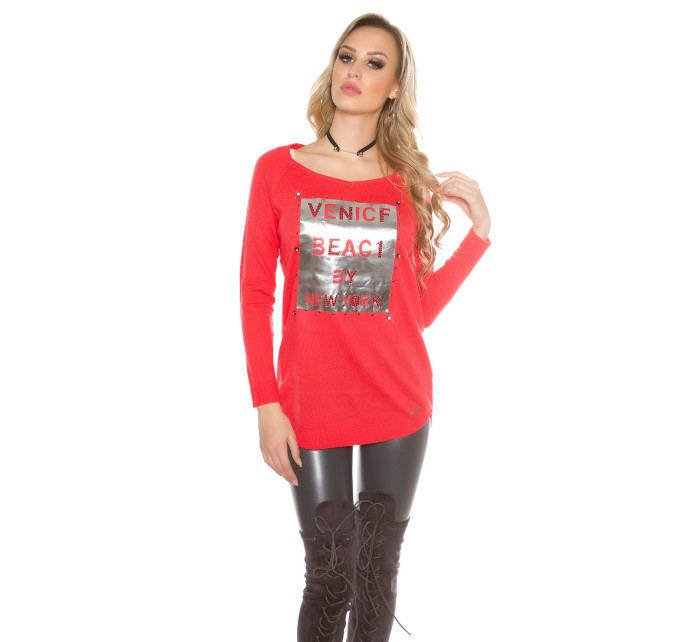 Trendy Koucla pullover with rhinestones