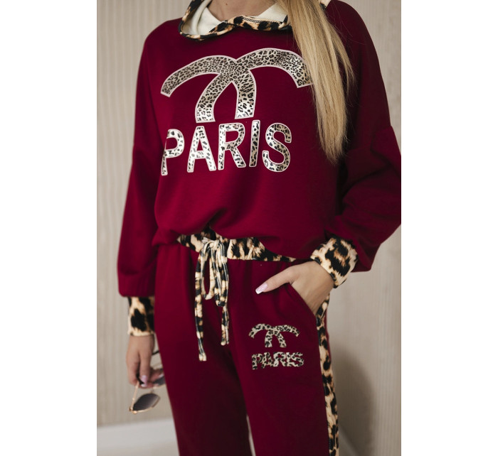 Set Paris Sweatshirt + Hose Burgundsko