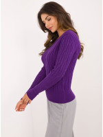 Sweter AT SW  ciemny fioletowy model 20493420 - FPrice