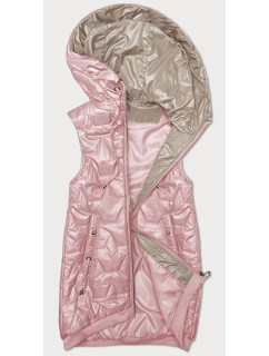 Růžová dámská vesta se lemem na spodním  model 19447153 - S'WEST