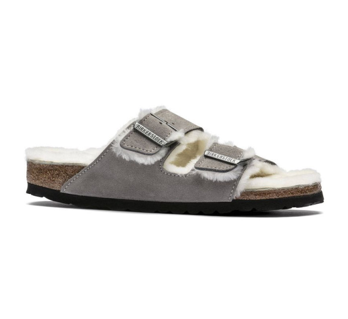 Birkenstock women's/men's insulated flip-flops Arizona Shearling Stone Coin suede with sheep's wool narrow narrow (1017403) dámské