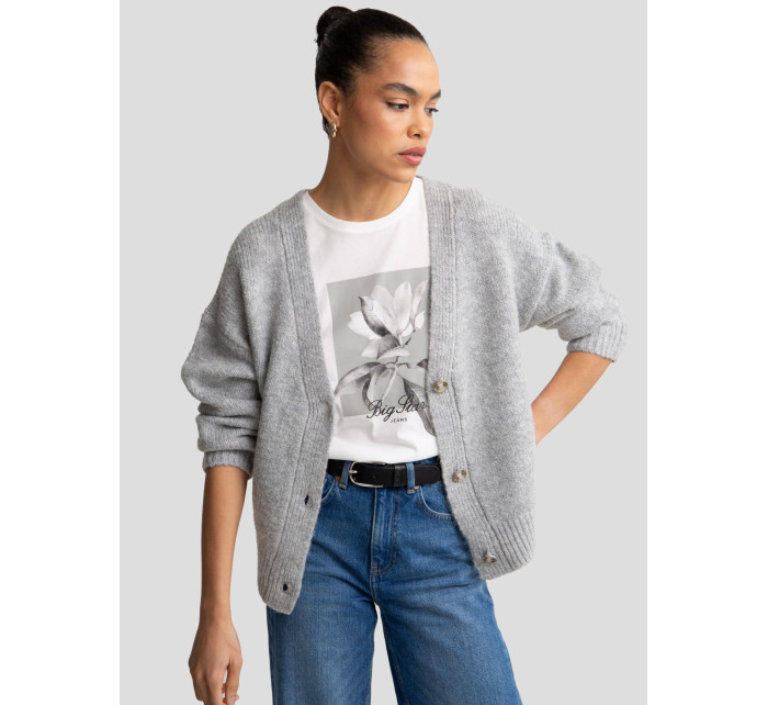 Cardigan Sweater model 20792410 901 Grey - Big Star