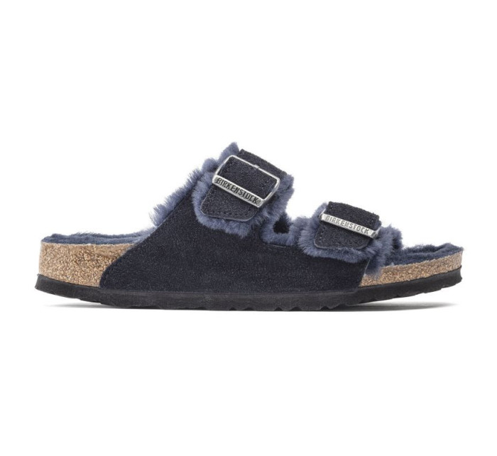 Birkenstock Arizona VL Shearling Midnight zateplené žabky semišová kůže úzké (1020583)