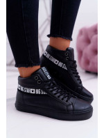 Women's High Leather Sneakers Big Star Black