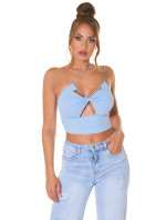 Sexy Croptop Koucla s výřezy a vícecestným páskem