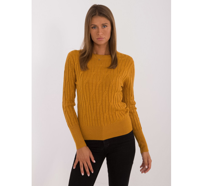 Sweter AT SW  ciemny żółty model 20479895 - FPrice