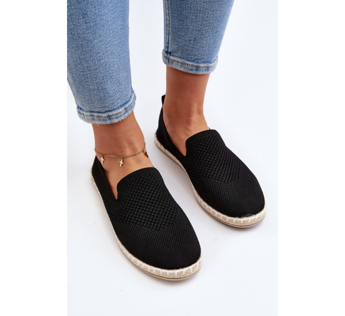 Černé dámské nazouvací espadrilky Harmonie