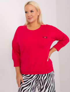 Červená halenka plus size s rozparky