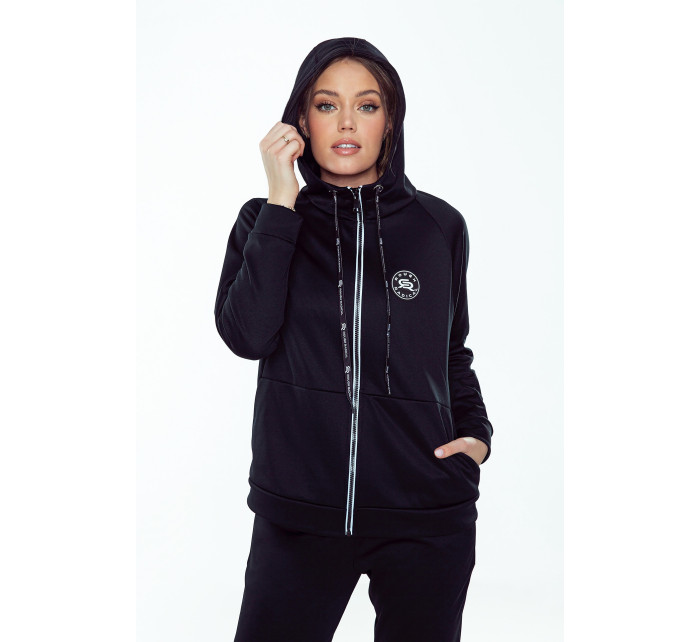 Drsná mikina Radical Sportovní mikina s kapucí Zip Black