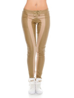 Trendy KouCla joggers in leather look & fabric app