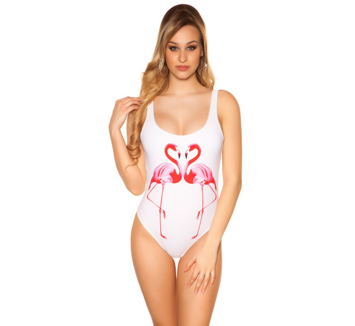 Trendy Swimsuit with Flamingo Print