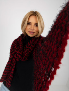 Černočervená dámská pletená šála