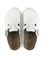 Pánské zdravotní žabky Birkenstock Boston Super Grip White z přírodní kůže regular wide (0060134)