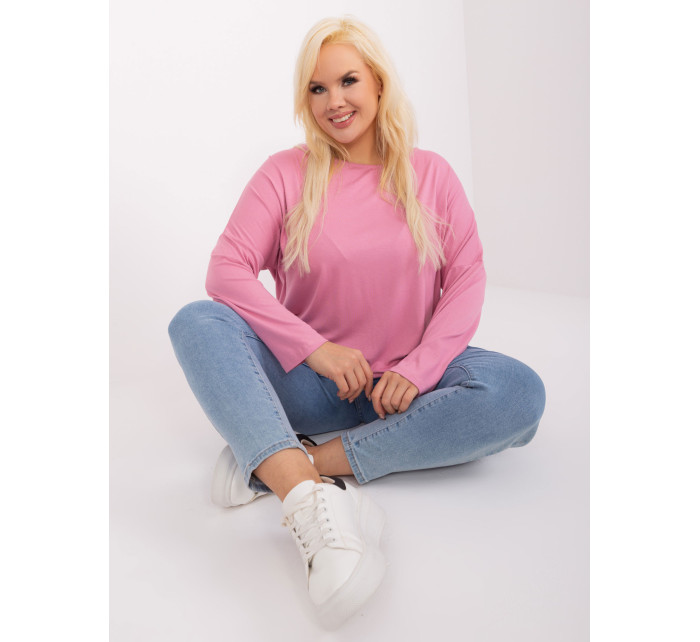 Růžová halenka plus size s nášivkou Paloma