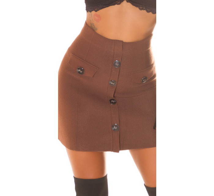 Sexy Highwaist Skirt with model 19634785 buttons - Style fashion